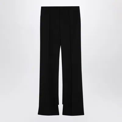 CHLOÉ CHLOÉ BLACK ASYMMETRICAL WOOL TROUSERS