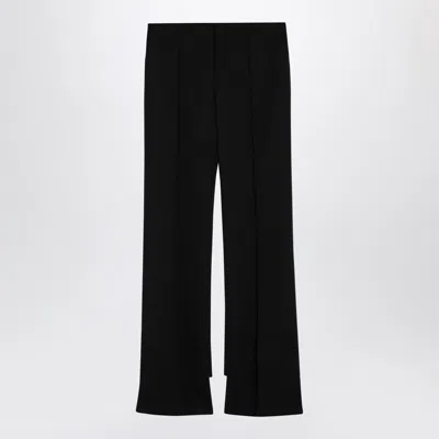 CHLOÉ BLACK ASYMMETRICAL WOOL TROUSERS