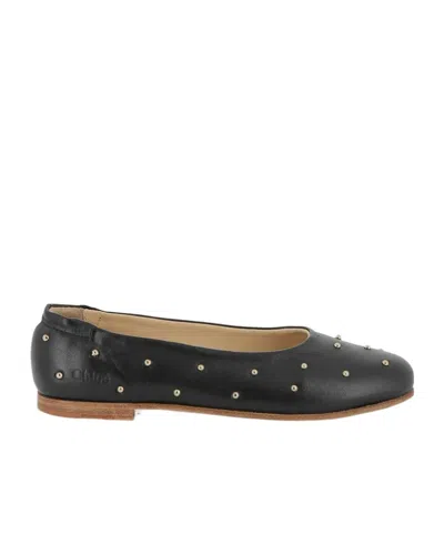 Chloé Black Ballet Flats With Small Studs