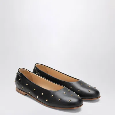 CHLOÉ BLACK BALLET FLATS WITH SMALL STUDS