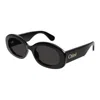 Chloé Black-black-grey Acetate Sunglasses In Black