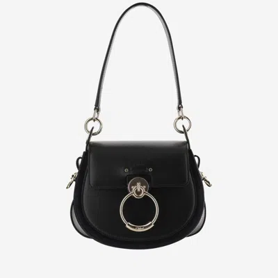 CHLOÉ BLACK BLACK SMALL TESS SHOULDER BAG