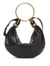 Chloé Women Small Bracelet Hobo Bag In Grained Leather In Black