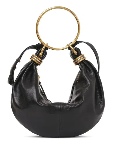CHLOÉ BLACK BRACELET SMALL HOBO BAG