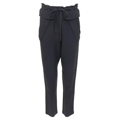 Pre-owned Chloé Chloe Black Cady Flap Pocket Bow Front Paperbag Cropped Harem Trousers