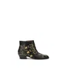 Chloé Black Calf Leather Bos Taurus Lace-up Boots In Multi