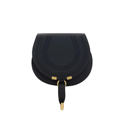 Chloé Black Calf Leather Bos Taurus Shoulder Bag In Blue