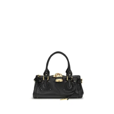 Chloé Black Calf Leather Bos Taurus Shoulder Bag In Red