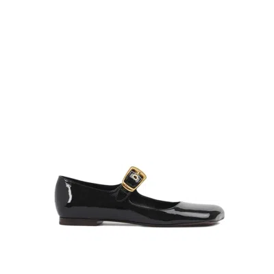 CHLOÉ BLACK CALFSKIN BALLET FLATS