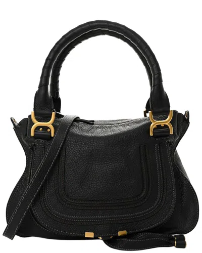 Chloé Black Calfskin Leather Medium Marcie Satchel (authentic Pre-loved)