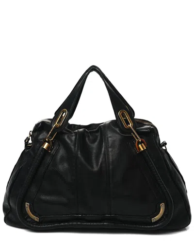 Chloé Black Calfskin Leather Paraty (authentic Pre-loved)