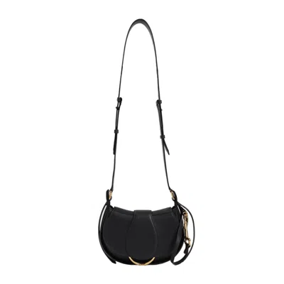 Chloé Black Camel Leather Curved Shoulder Bag