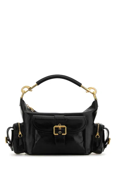 CHLOÉ WOMEN BLACK CAMERA BAG IN SHINY LEATHER, ONESIZE LUXURY SHOULDER BAGS FOR WOMEN DARVEYS