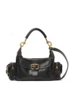 Chloé Camera Medium Shoulder Bag In Croc-embossed Calfskin In Black