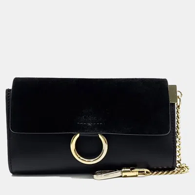 Pre-owned Chloé Black Canvas And Leather Payback Mini Bag