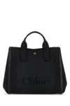 Chloé Canvas Carry Shopping Bag With Top Handles In Black