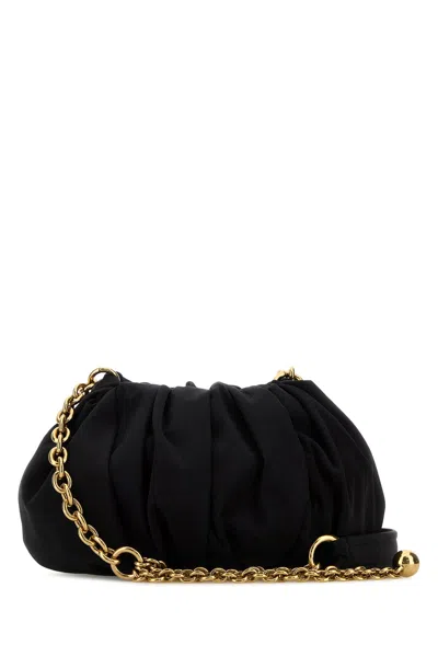Chloé Chloe Black Canvas  Plissé Shoulder Bag