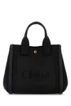 Chloé Canvas Carry Shopping Bag With Top Handles In Black