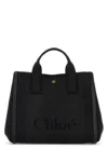 Chloé Canvas Carry Shopping Bag With Top Handles In Black