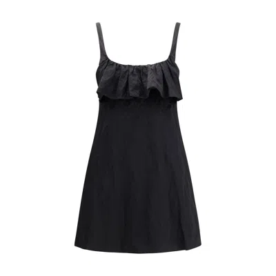 Chloé Mini Dress Without Sleeves In Washed Technical Satin In Black