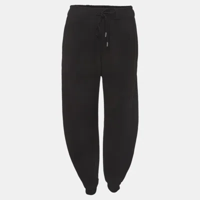 Pre-owned Chloé Black Crepe Drawstring Joggers M