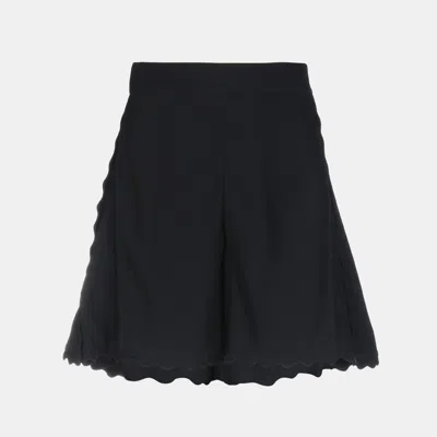 Pre-owned Chloé Black Crepe Flared Shorts S (fr 36)