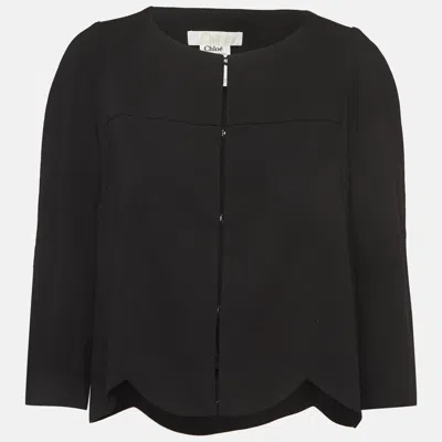 Pre-owned Chloé Black Crepe Flared Sleeve Blouse L
