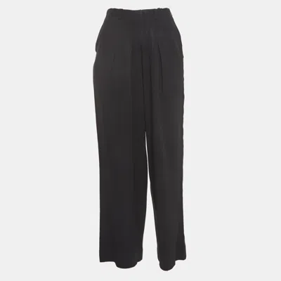 Pre-owned Chloé Black Crepe Pleated Trousers Xs