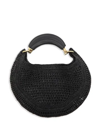 Chloé Black Crochet Summer Banana Hobo Bag