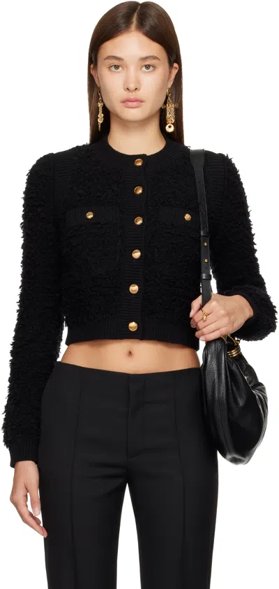 Chloé Boucle-knit Cardigan In Black