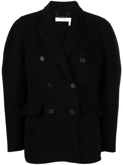 Chloé Double-breasted Wool-blend Jacket In Black