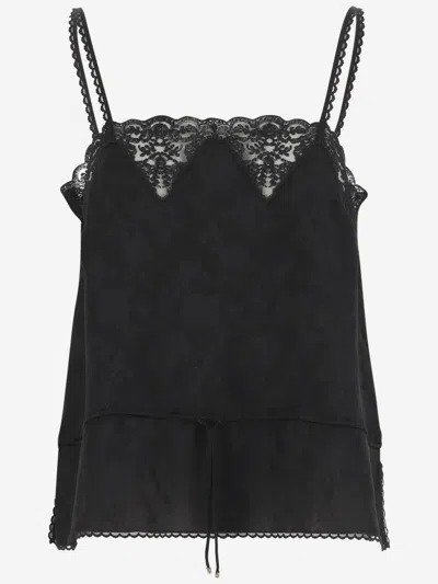 Chloé Black Drawstring Camisole Top