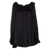 Chloé Flare Sleeve Oversize Ruffled Shirt In Black