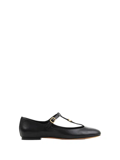Chloé Chloe Leather Marcie Ballerina Flats In Black
