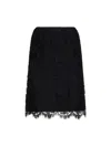 Chloé Women Black Floral Lace Straight Skirt In Black