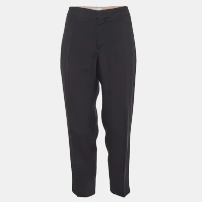 Pre-owned Chloé Black Gabardine Trousers L