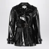 Chloé Chloe Houndstooth-trimmed Coated Linen Trench Coat