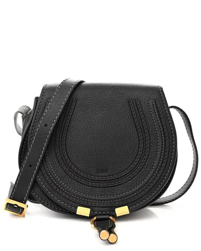 Chloé Black Grained Calfskin Leather Marcie Crossbody Bag (authentic Pre-  Loved)
