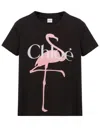 Chloé Women Black Crewneck T-shirt With Maxi Logo Print On The Front In Cotton Woman In Black