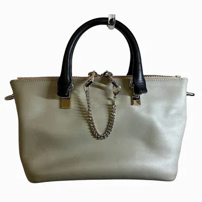 Pre-owned Chloé Black Gray Leather Handbag Shoulder Bag () In Black, Gray