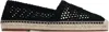 Chloé Isla Logo Embroidered Crochet Espadrilles In 002 Delicate Black