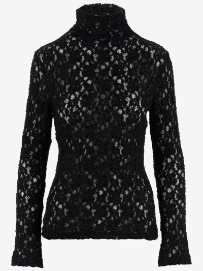 CHLOÉ BLACK LACE DETAIL TOP