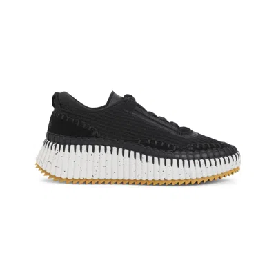 Chloé Black Lace Up Sneakers