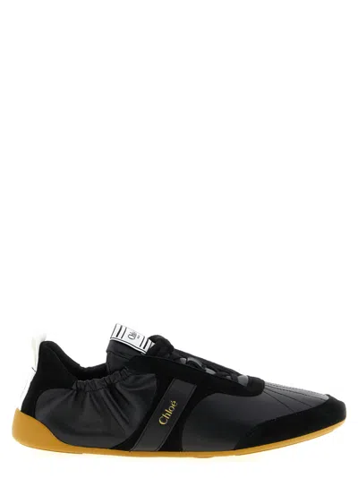 CHLOÉ WOMEN BLACK LACE UP SNEAKERS, 6.5 LUXURY SNEAKERS FOR WOMEN DARVEYS