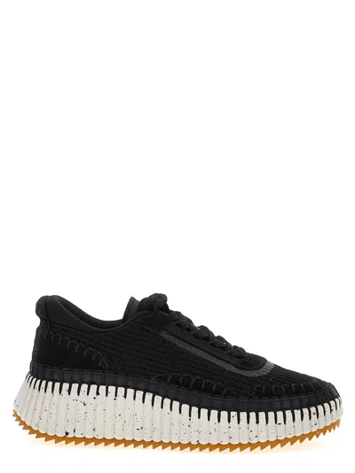 CHLOÉ BLACK LACE UP SNEAKERS