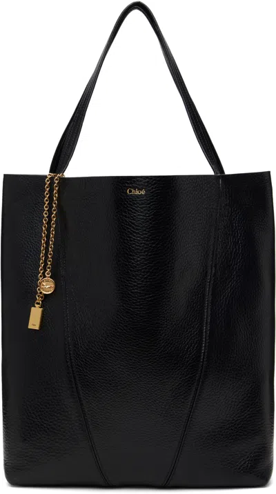 Chloé Spin Shoulder Bag In Black