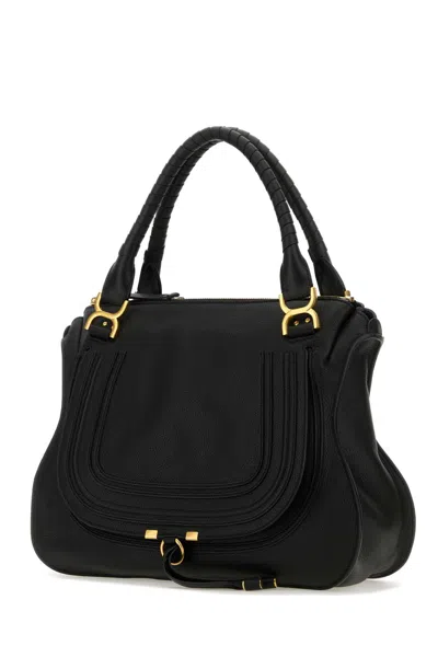 Chloé Black Leather Big Marcie Handbag