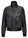 Chloé Leather Bomber Jacket Casual Jackets And Parka In Black