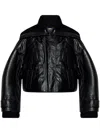 CHLOÉ BLACK LEATHER BOMBER JACKET