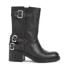 Chloé Dakota Block Heel Buckle Mid-calf Boots In Black